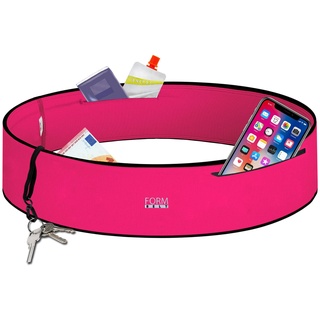 Formbelt Formbelt® Plus Sport-Bauchtasche mit Reißverschluss, Laufgürtel für Handy Smartphone, elastische Lauftasche iPhone 8 8 Plus X 7 Plus + Samsung Galaxy S-7 S8 Plus Reise-Hüfttasche (pink, XXL)