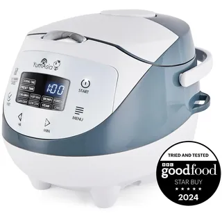 Yum Asia Panda Mini-Reiskocher mit Ninja-Keramikschüssel und Advanced Fuzzy Logic (3,5 Tassen, 0,63 Liter) 4 Reisfunktionen, 4 Multicooker-Funktion, 220–240V