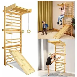 Klettergerüst Indoor Sprossenwand für kinderzimmer Sprossenwand Holz Kletterwand bis 100 kg belastbar für Erwachsene & Kinder Yardin
