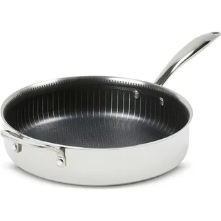 Livington Titan Pan Bratpfannen 28 cm mit Deckel, Edelstahlmatrix und Diamantveredelter