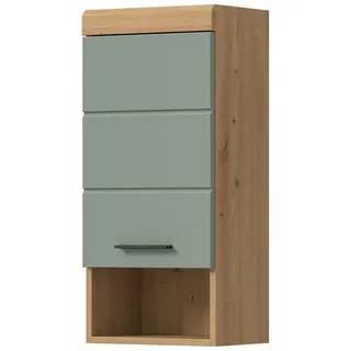 inn.furn Hängeschrank Shawn in Salbei und Eiche 37 x 79 cm, - 2 Jahre Gewährleistung - mind. 14 Tage Rückgaberecht - Braun,Grün