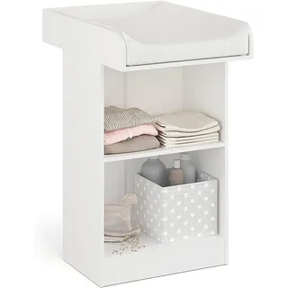 komto Wickelkommode Weiß - Wickeltisch Schmal, Baby Kommode mit Wickelaufsatz abnehmbar, Baby Changing Table | Lulliblox M1