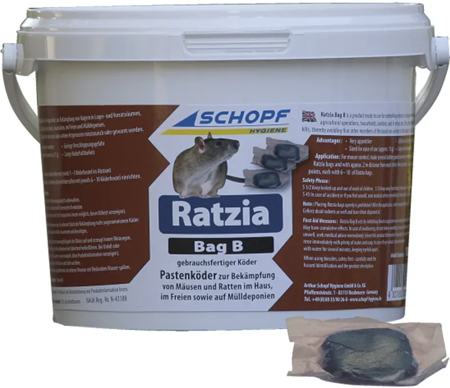 Schopf Ratzia Bag B 25 Blau Mäuse Rattenköder 3 kg (ACHTUNG VERSANDDAUER 100 Tag...