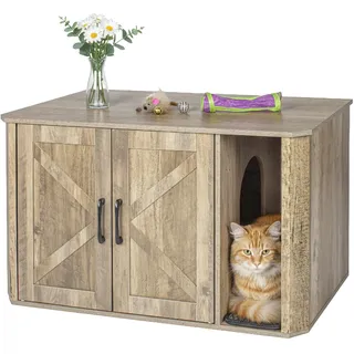 Relaxdays Katzenschrank für Katzenklo braun