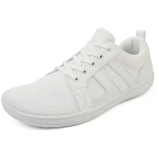 ZEPYFXIT Unisex Barfußschuhe Herren Barfuss Schuhe Damen Minimalistische Leicht Atmungsaktiv Fitnessschuhe Walkingschuhe mit Breite Zehenbox(Weiß 8815,40 EU) - 40 EU