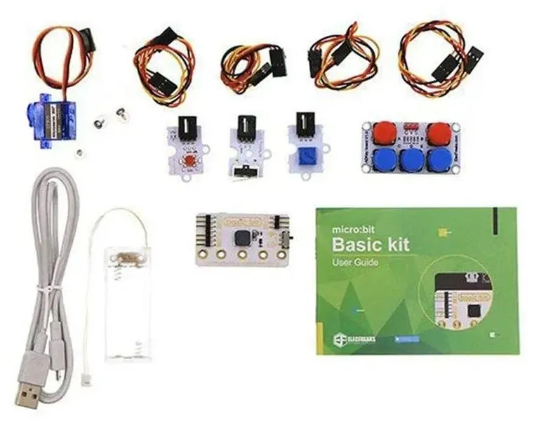 ELECFREAKS micro:bit Basis-Kit für Einsteiger, kompatibel mit Makecode, 9-teilig, ohne  Board