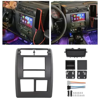 HECASA Doppel-DIN-Armaturenbrett-Radioblende, kompatibel mit Jeep Wrangler TJ Radio Stereo Armaturenbrett-Blende, Mittelverkleidung