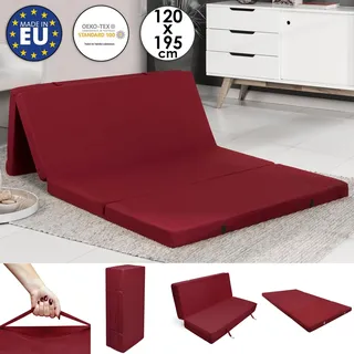Klappmatratze Faltmatratze Gästebett Gästematratze Reisematratze Bett 120cm rot