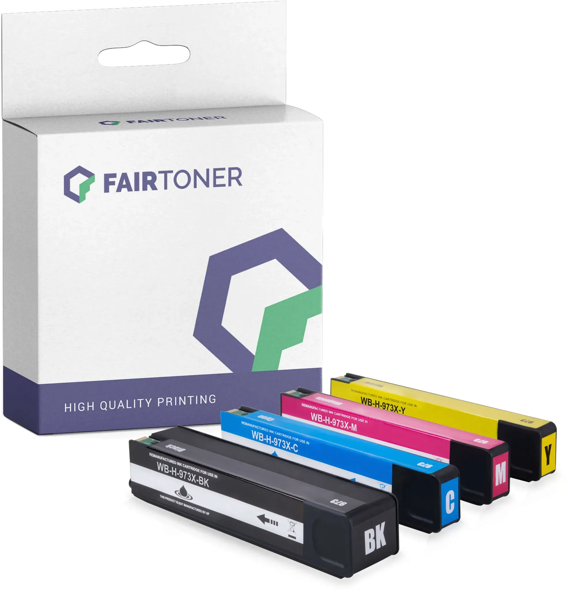 4er Multipack Set kompatibel für HP 973X PageWide Managed P 55250 dw Druckerpatronen