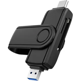 SD/TF-Kartenleser für iPhone 15 Dual-Slot-Design-Kartenadapter USB 3.0 8-polige Typ-C-Schnittstelle Schneller Datenübertragungsadapter OTG-Unters... - Schwarz