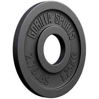 Gorilla Sports Hantelscheibe Gusseisen Hantelscheibe 1,25 kg schwarz