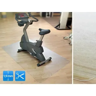 etm Unterlegmatte für Fitnessgeräte transparent rechteckig Polycarbonat 75 x 120 cm