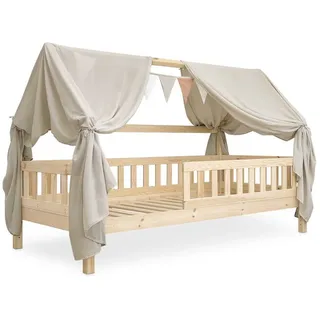Ehrenkind Ehrenkind® Kinderzimmer-Deko-Set: Betthimmel & Wimpelkette für magische Momente | Oeko-TEX Zertifiziert | Kinderzimmer Deko | Betthimmel Kinderzimmer, 120x200 Beige