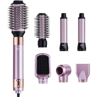 VEVOR Hairstyler, 6-in-1 Multi-Air-Styler, 110.000 U/min, Lockenstab mit 2 Auto-Wrap-Lockenwicklern, 3 Bürsten & 2 Düsen, 4 Temperatur- & 3-Geschwindigkeits-Styling-Tool für alle Haartypen