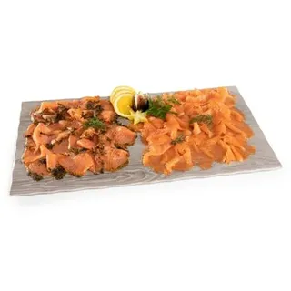 DIE RÄUCHEREI Räucherlachsfilet kalt geräuchert geschnitten, TK Ware Inhalt 2x 400g