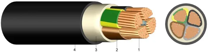 PVC Kupfer-Erdkabel E-YY-J 5x10 mm2 RE (100m)