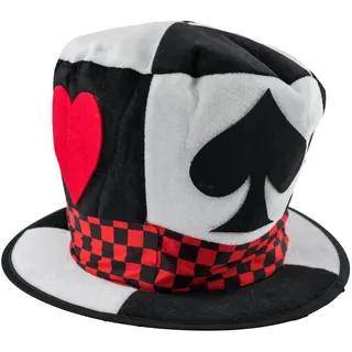 Zylinder Poker Herren schwarz/weiß/rot one Size