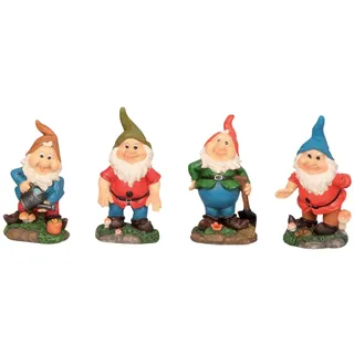 Geschenk-Himmel Gartenzwerg 4 Lustige Gartenzwerge Zwerge GNOME Gartenzwerg Gartenfigur Zwerg bunt