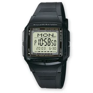 Casio Uhr CASIO DATA BANK DB-36-1AVDF Silikon Schwarz Chrono Timer Dual Time DD