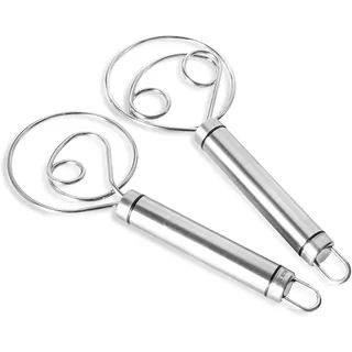 Ghulumn Dänischer Teigbesen Premium Edelstahl Niederländischer Schneebesen Handmixer Handwerker für Pizza