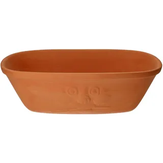 Mambocat Brotkasten Berti echtes Terrakotta Vorrats-Kasten mit Deckel 100 % natural Geschenk-Karton