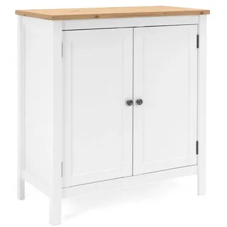 Newroom Kommode Eireen, Sideboard Weiß Wildeiche Vintage Landhaus Highboard Anrichte weiß