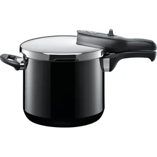 Silit Sicomatic t-plus Schnellkochtopf 6,5l, Schnelltopf 22 cm, Silargan Funktionskeramik, Induktion, 3 Kochstufen, Einhand-Drehregler, schwarz