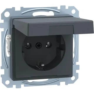 Merten SCHUKO-Steckdose anth Klappdeckel MEG2311-0414