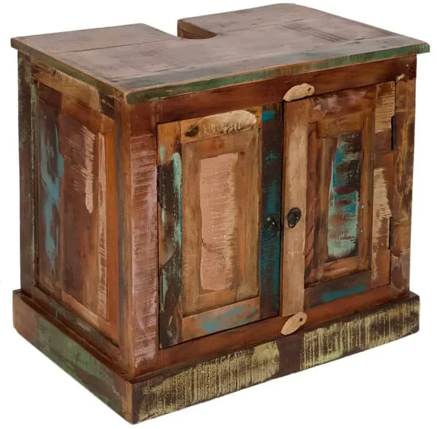 Waschbeckenunterschrank 'Seaside' Massivholz Recycletes Holz Shabby Chic