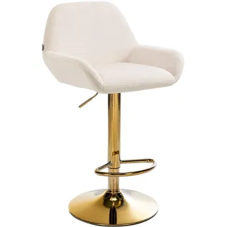 CLP Barhocker Braga  höhenverstellbar drehbar Gold/Creme