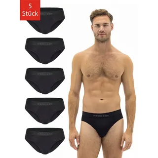Burnell & Son Slip Herren Unterhosen aus Baumwolle (Packung, 5-St., 5er-Pack) Männer Unterwäsche mit elastischem Komfortbund schwarz S