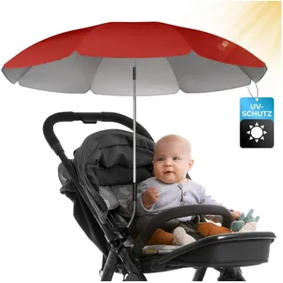 Styngard Kinderwagenschirm Sonnenschirm Kinderwagen UV Schutz 50+ / 70 cm Durchmesser rot