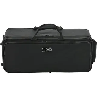 GEWA Trompetenkoffer Symphony für 2 Trompeten (Perinet oder Drehventil), Nylongewebe, Fiberglaskern, inkl. Rucksackriemen, individuell einstellbare Innenaustattung, Zubehör- und Notentasche, schwarz