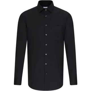 Seidensticker Herren Mens Regular Longsleeve Cotton Business Shirt, Schwarz(001000), 42 EU