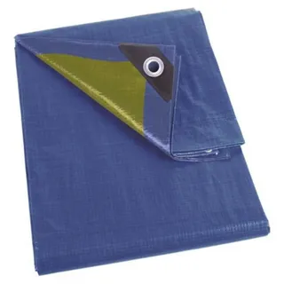 Perel 110-0202 Abdeckplane Stark, Blau/Khaki, 2 x 2 m