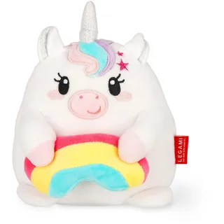 Legami - Super Soft Plush Plüsch, Unicorn Thema, Mini Größe, mit personalisierbarer ID Karte, Steht alleine, 14x15x12 cm, White