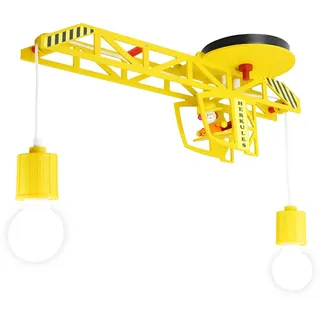 Elobra Deckenlampe Kinderzimmer "Herkules", gelb, Echtholz, 60 x 20 x 20 cm, Handarbeit