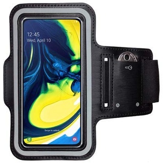 CoverKingz Sportarmband für Samsung Galaxy A80 - Armtasche mit Schlüsselfach Galaxy A80 - Sport Laufarmband Handy Armband Schwarz