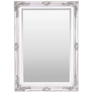Select Mirrors Rennes Vintage Wandspiegel | Shabby Chic Barock Antik Französisches Design | Massivholzrahmen | Silber Glas abgeschrägte Kanten | Heimdekoration | (50 cm x 70 cm, Antiksilber)
