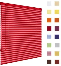 Alu-Jalousien, Jalousien, Horizontaljalousien, Farbe rot, auf Maß gefertigt oder in Standardgroeßen, weitere 100 Farben verfuegbar
