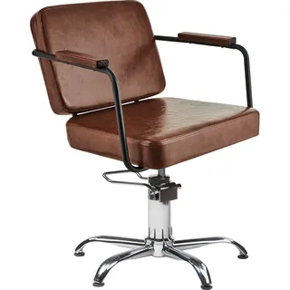 AYALA Friseurstuhl ENZO Polster braun (Füße schwarz)