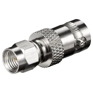 goobay SMA-Stecker - BNC-Buchse - mit vergoldetem Kontakt, für RG 174/U-Kabel