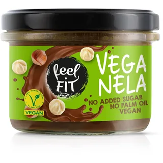 Feel FIT VEGANELA Kakao-Haselnuss-Aufstrich, ohne Zuckerzusatz, ohne Palmöl & vegan 200 g