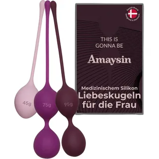 Amaysin Liebeskugeln für die Frau aus Medizinischem Silikon - Liebeskugeln Beckenboden Training Anfänger Set mit 3 Beckenboden Kugeln für Frau - Sexspielzeug Kugeln für Beckenbodentraining - Kegel