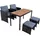 Polyrattan Set 4-tlg Schwarz