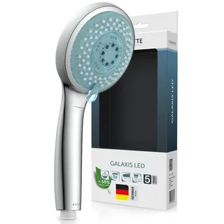 Schütte LED Handbrause, Duschkopf, Brausekopf 110 mm 7-fach Farbwechsel 3 Strahlarten,
