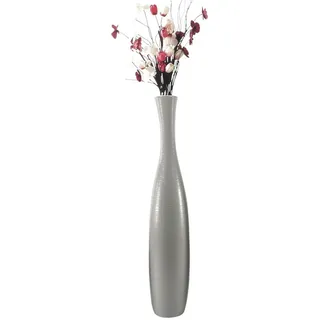 trends for living Bodenvase Edelste Deko-Bodenvase Hohe Keramikvase für Pampasgras & Dekozweige (1 Vase), Frostsicher,Hochtemperaturbeständig,Hält Wasser,Kratzfest,UV-beständig grau 70 cm