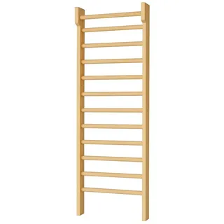 Dynamic24 225x70cm Solide Holz Kletterwand Sprossenwand Massivholz 100 Kg belastbar Sport