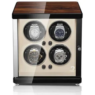 MODALO Uhrenbeweger AMBIENTE 4 Uhren, (Uhrenboxen, Uhrenkasten Uhrenbeweger 4 Uhren) beige