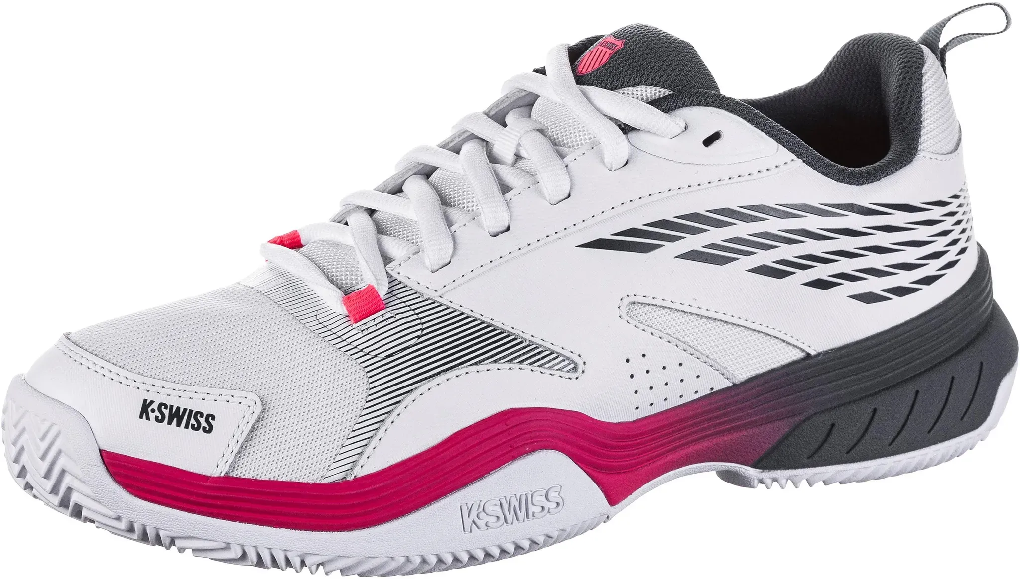 K-Swiss SPEEDEX CLAY Tennisschuhe Herren in white-stargazer-neon blaze, Größe 43 - weiß